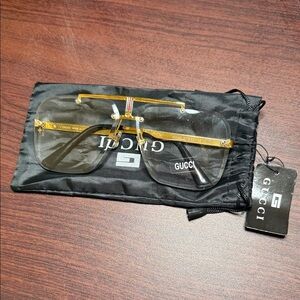 Gucci Gold Aviator Glasses